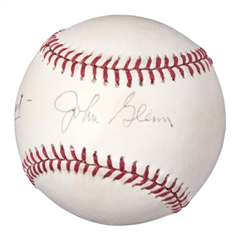 John Glenn Signed Official National League Coleman Baseball (JSA)